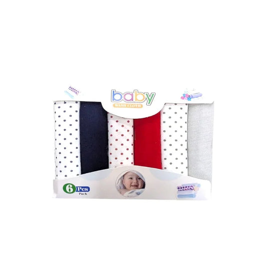Ultra Soft Baby Washcloth Set 6 Pack in Fun Colors