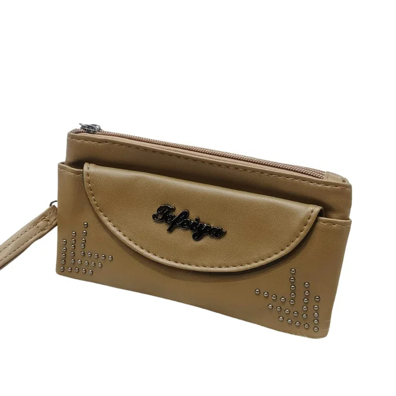 Stylish 3 Zipper Wristlet Wallet for Women Elegant Front Flap Design