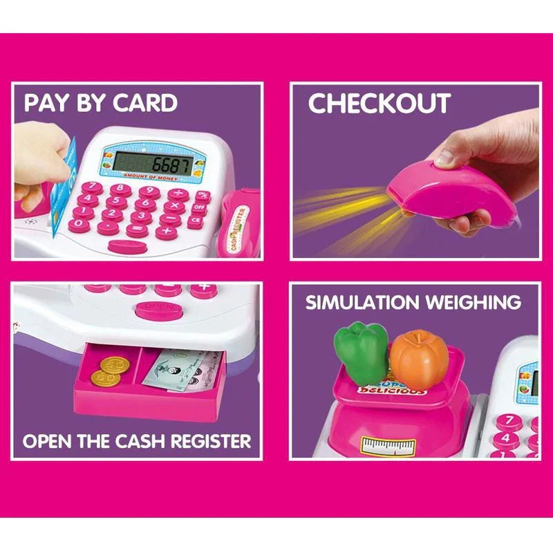 Barbie Cash Register Checkout Counter And Electric Cashier Computer Toys