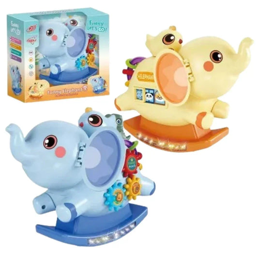 Battery-Operated Musical Rocking Elephant Toy