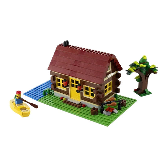 Pre-loved LEGO Creator Log Cabin Set Build Explore (Without box)