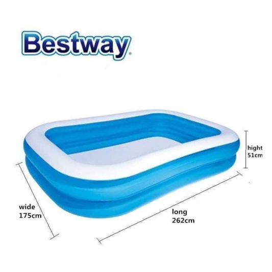Bestway Rectangular Family Lounge Inflatable Pool 8'7" x 69" x 20" (54006)