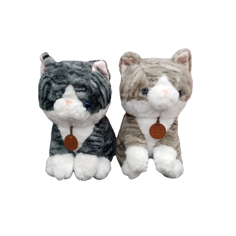 Cute Tabby Cat Plush Toy – 35cm Soft Stuffed Kitten Animal