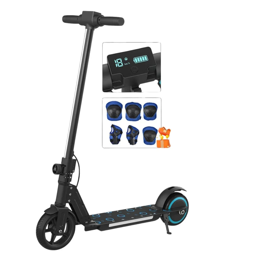 Electric Folding Scooter for Kids with Flashing LED Lights – Rechargeable & Portable