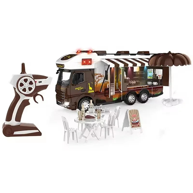 2.4G Remote Control Travel RV Truck Toy With Unique Sounds and Lights For Kids