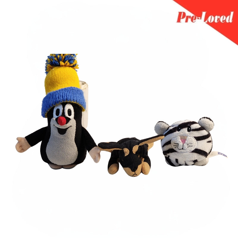 White Tiger/dog/Penguin Extra Soft Plush Toy Pack of 3 Premium Pre-loved