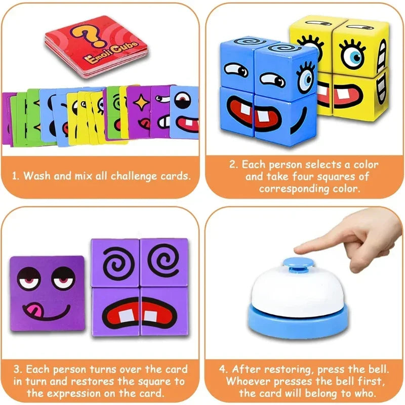 Emoji Puzzle Building Cubes For Kids