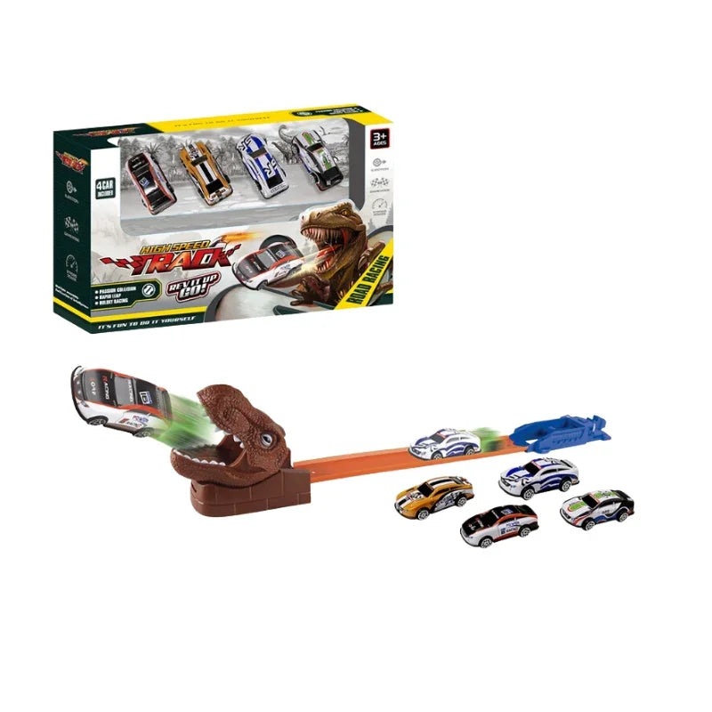 Dinosaur High Speed Car Shooting Track For Kids