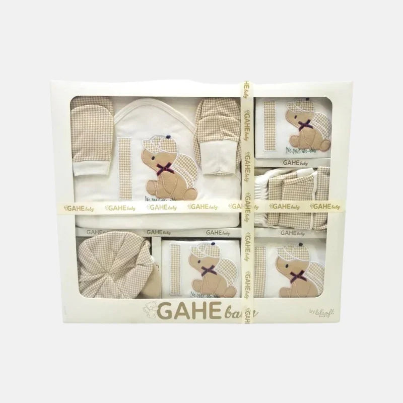 Gahe Newborn Baby Gift Set - 11 Pcs - Brown