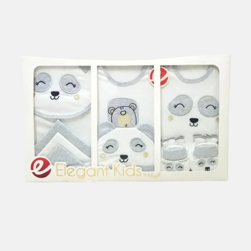 Elegant Panda Newborn Baby Gift Set - 10 Pcs - Gray