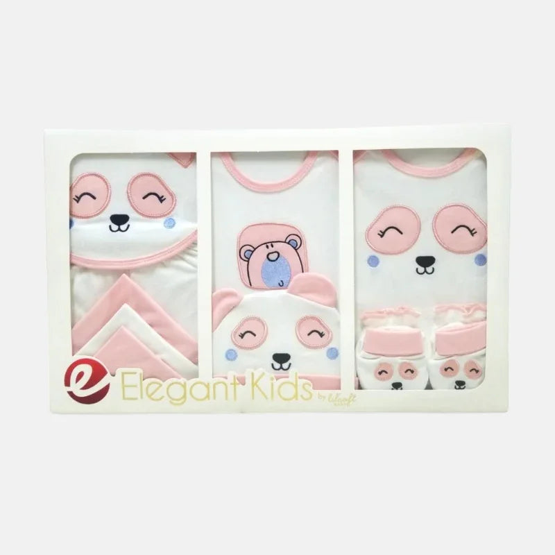 Elegant Panda Newborn Baby Gift Set - 10 Pcs - Pink