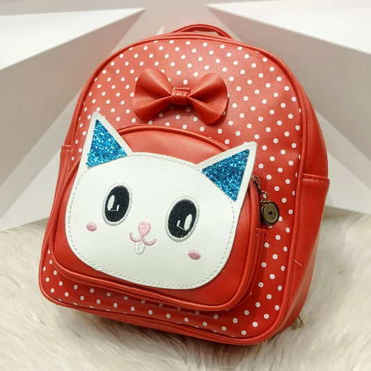 Cute Cat Kids Backpack with Ribbon