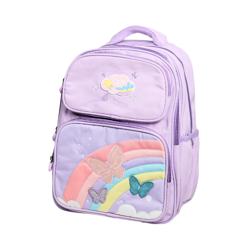 Rainbow Design Backpack For Kids 16 Inches (Purple) (948)