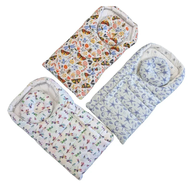 Baby Sleeping Carry Nest with Floral Charm and Cozy Comfort
