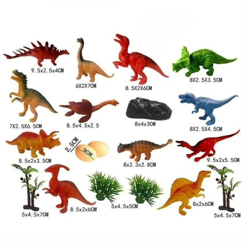 18 Pcs Dinosaurs With Accessories Assorted Color