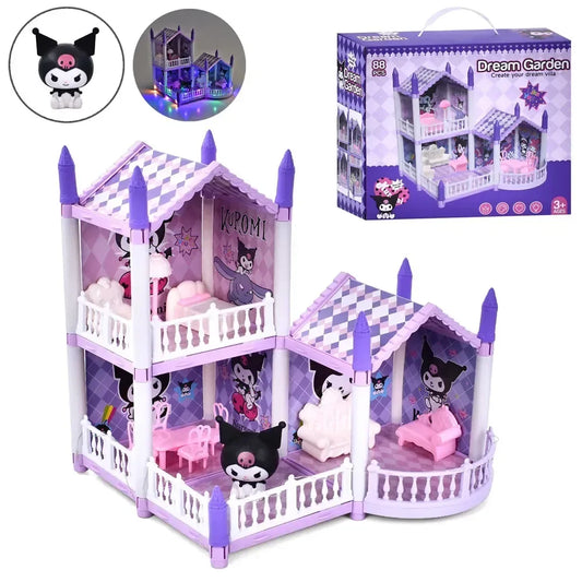 Dream Garden Doll house 2-Story Play Set with Furniture Balcony