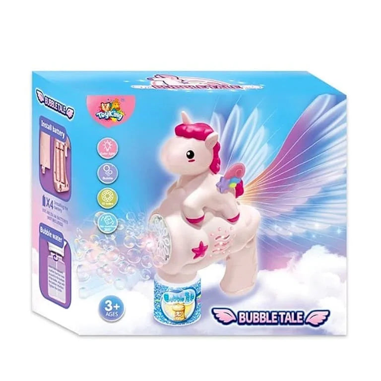 Unicorn Automatic Bubble Gun – Cute Cartoon Style Bubble Maker for Kids