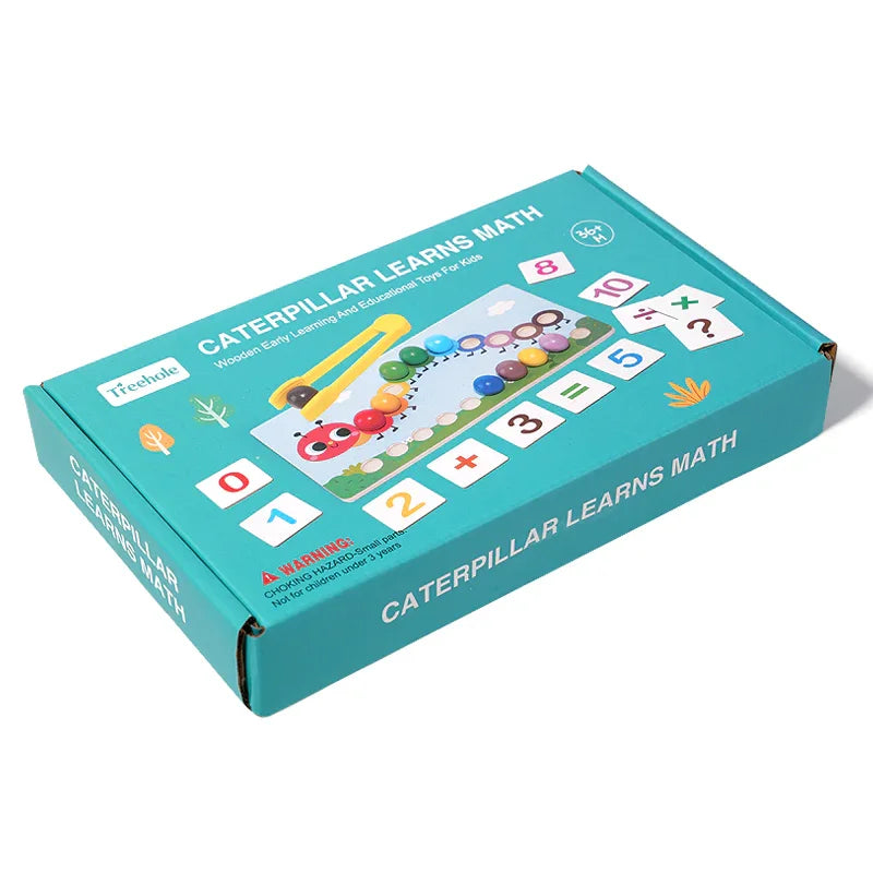 Wooden caterpillar Learn math bead set Concentration training Early education children's toy