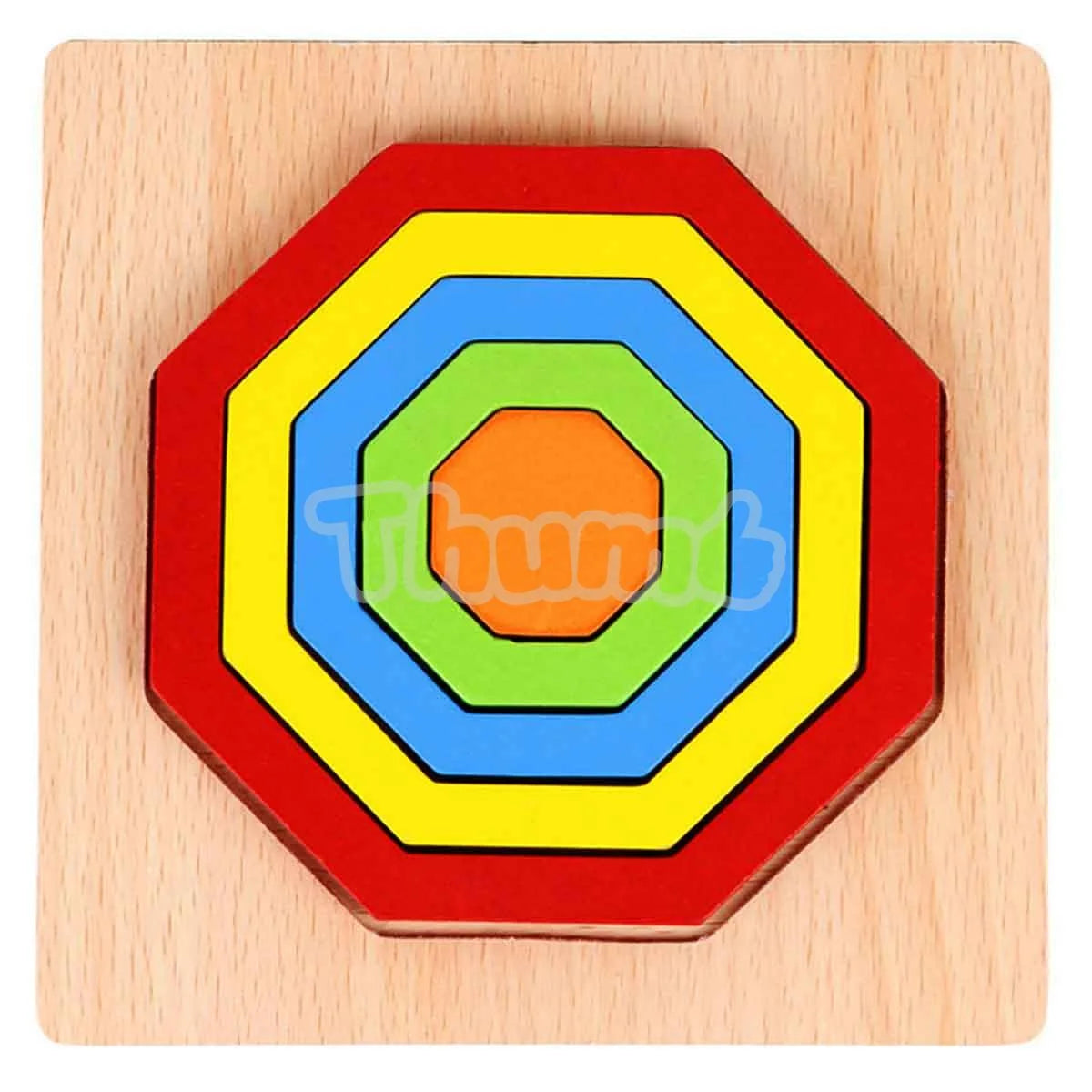 Wooden Slate Shapes Puzzles For Kids - 1 Piece