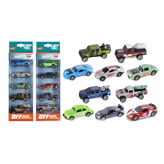 5-Piece 1:64 Alloy Pull-Back Simulation Car Set – Assorted Mini Vehicles