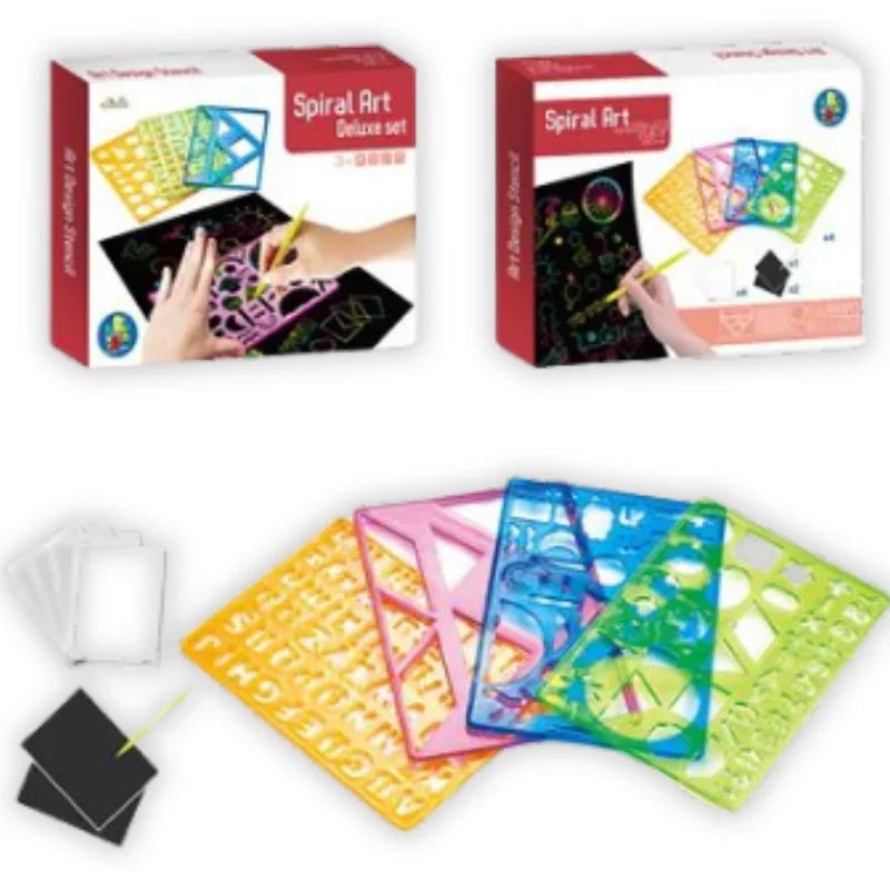 Spiral Art Drawing Set – Creative Geometry Stencil Kit for Kids