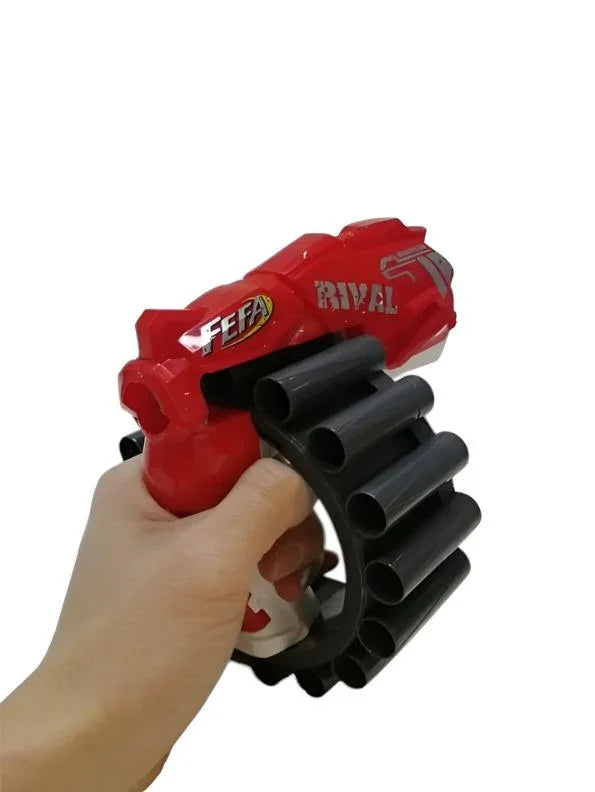 Soft Foam Bullet Blaster Toy Gun with 20 Darts & Target Wristband – 60ft Range Shooting Game for Kids