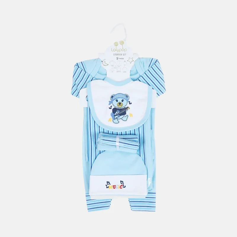 Newborn Baby Starter Glitter Set Pack of 9 - Sky Blue