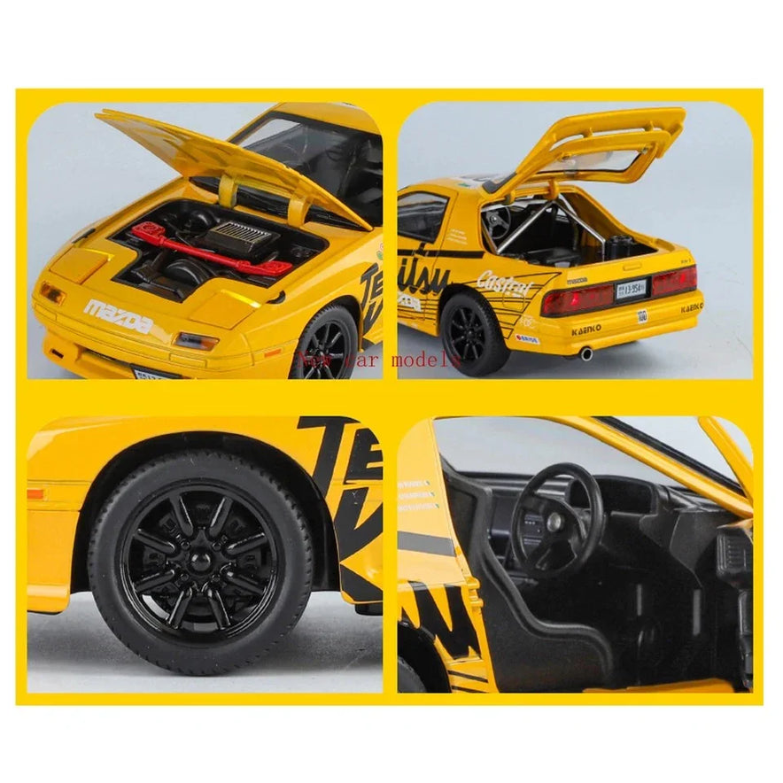 Mazda RX-7 FC Diecast Sports Car Model 1:24 Scale with Light & Sound – Premium Alloy Collectible Toy for Kids & Enthusiasts