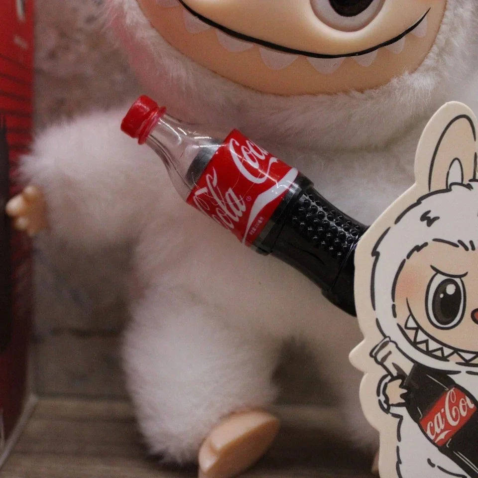 Labubu Coca-Cola Plush Doll – Pop Mart Edition with Santa Hat (Random Color Surprise Gift)