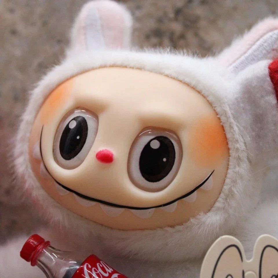 Labubu Coca-Cola Plush Doll – Pop Mart Edition with Santa Hat (Random Color Surprise Gift)