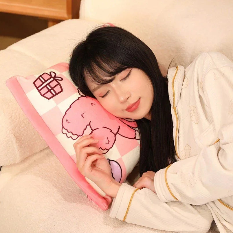 Labubu Kawaii Plush Pillow with 7 Dolls – 2-in-1 Cuddly Toy & Cushion