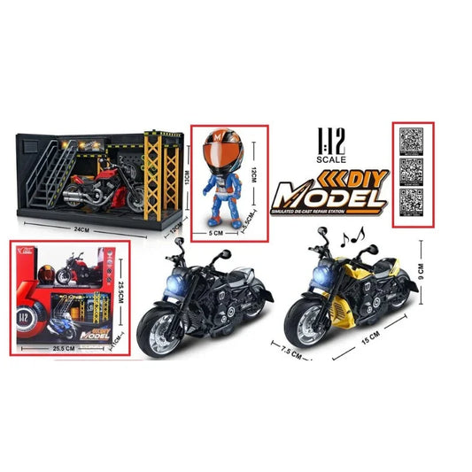 Alloy Motorcycle Metal Pullback Action Toy for Kids