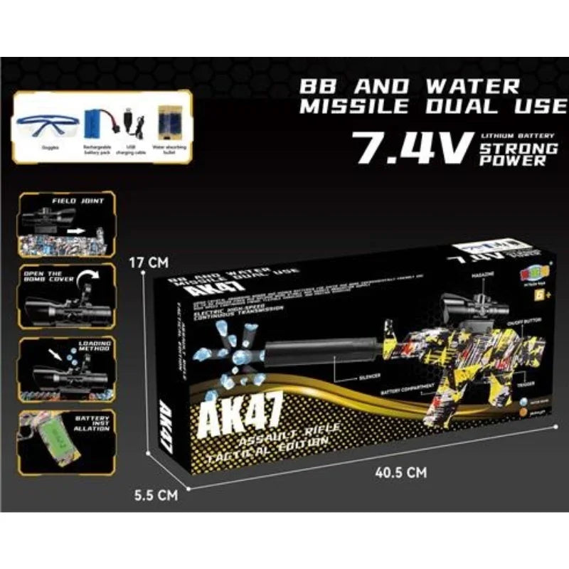 Rechargeable Graffiti AK47 – 2-in-1  Electric Water Bullet Gun