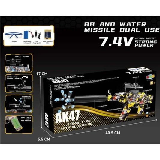 Rechargeable Graffiti AK47 – 2-in-1  Electric Water Bullet Gun