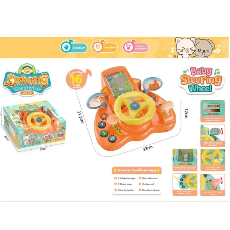 Adventure Steering Wheel Toy – Interactive Driving Simulator with Voice Navigation