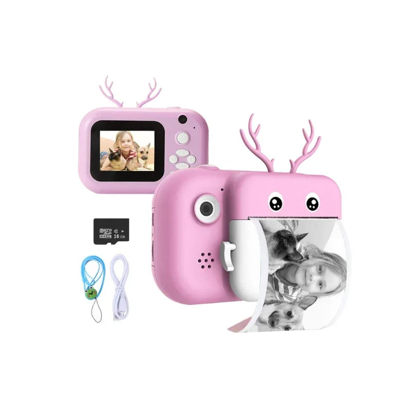 Dual-Lens Instant Camera for Kids – 2.4-Inch Screen Rechargeable Digital Camera