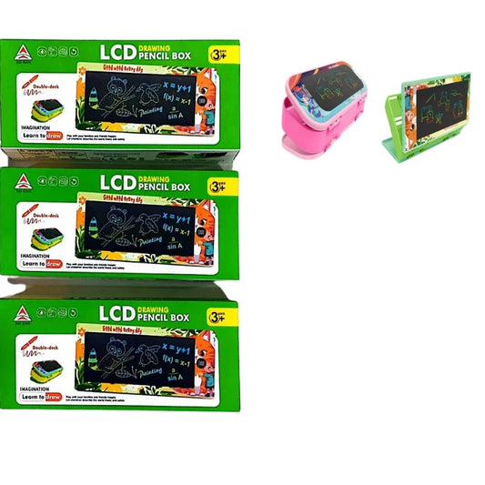 Double-Layered Pencil Case with Built-in LCD Writing Pad