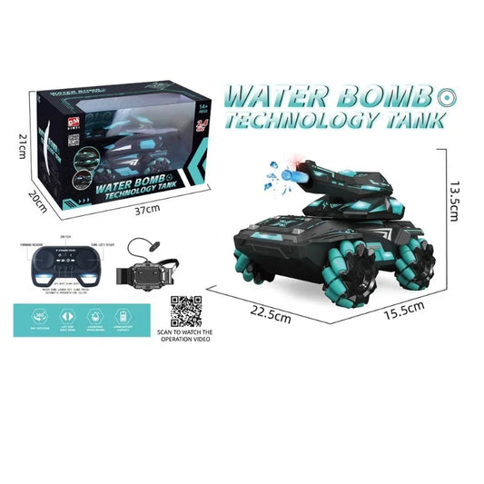 Water Battle Tank RC Tank with Mecanum Wheels & Water Bombs