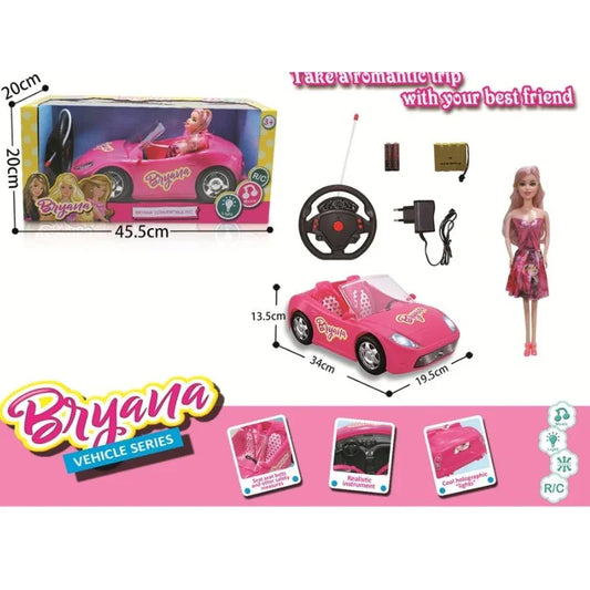 Barbie Steering Wheel Remote Control Convertible Doll & Rechargeable Battery