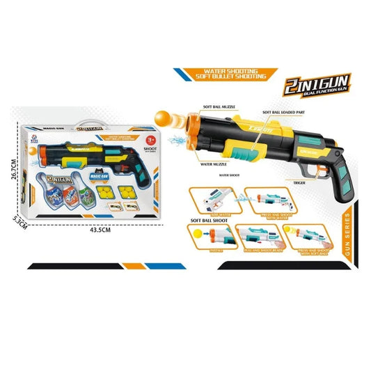 Magic Blaster 2-in-1 EVA Ball Shooter & Water Blaster Toy Gun