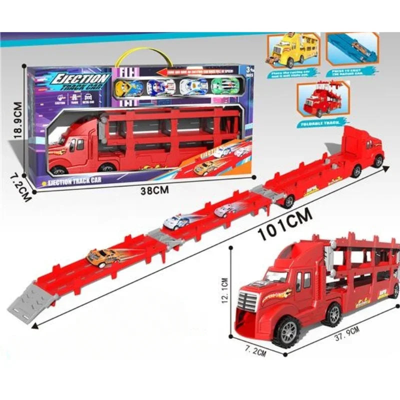 TurboMorph Track Racer Set – Sliding Deformation Catapult Storage Vehicle