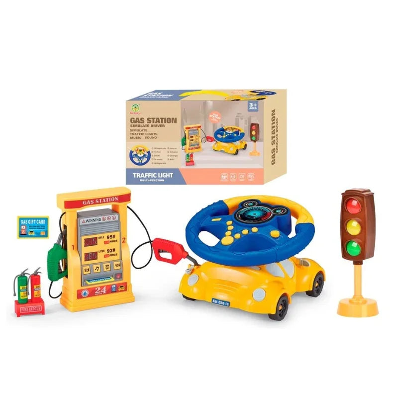 Steering Wheel Traffic Playset Driving Simulator Toy