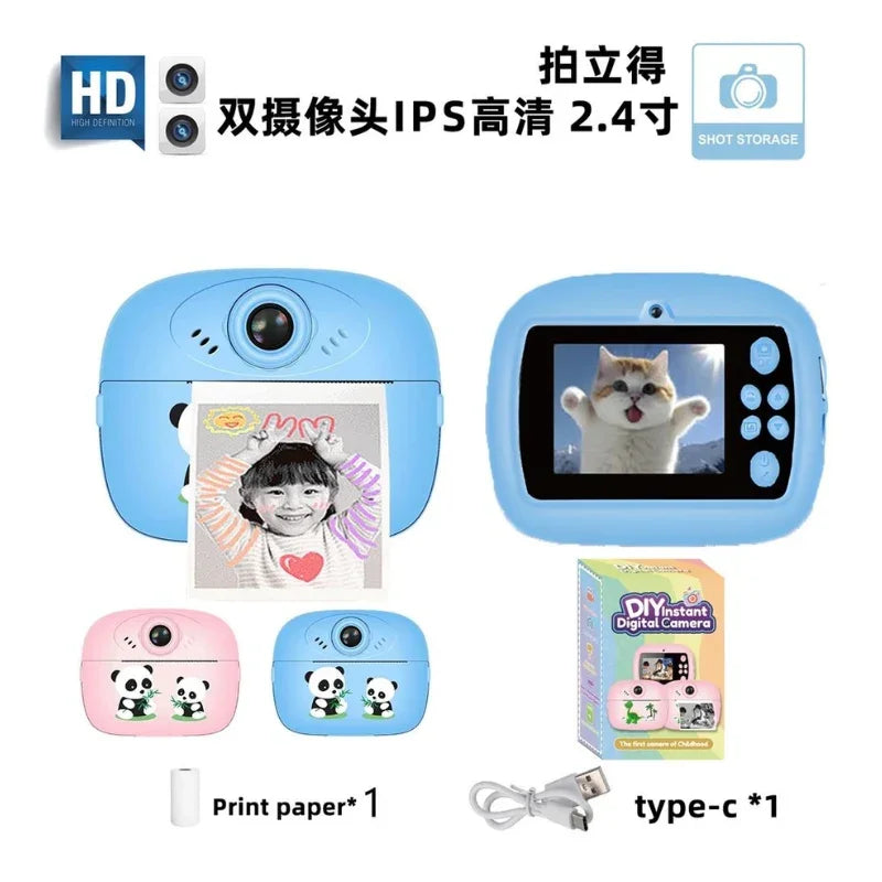 Panda Design Digital SLR-Style Children's Instant Print Camera