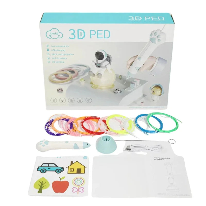 3D Ped,Printing Drawing Pen Set Tracing Sketchbook for Kids