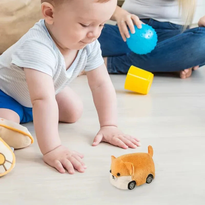 Remote Control Watch Operated Plush Cartoon Dog Car  Soft Toy