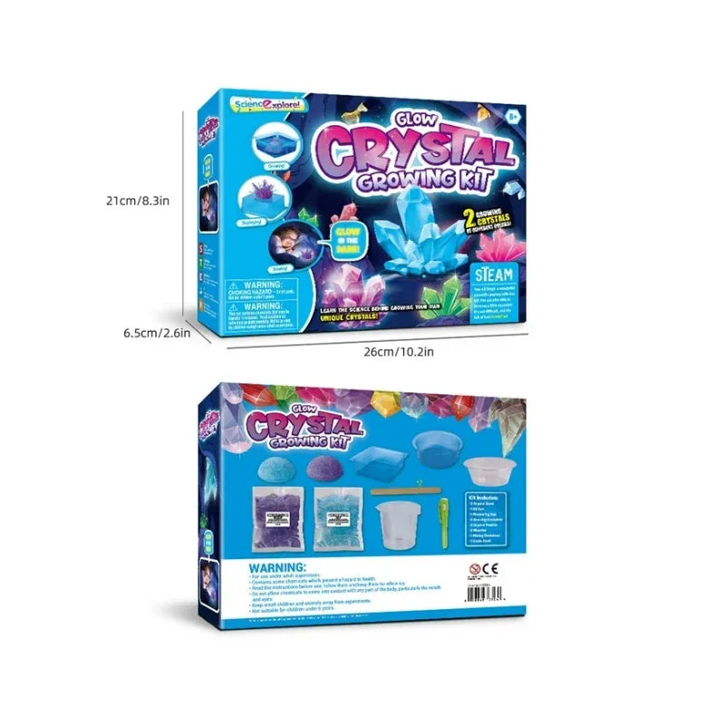 Glow-in-the-Dark Crystal Growing Science Kit DIY Experiment Set