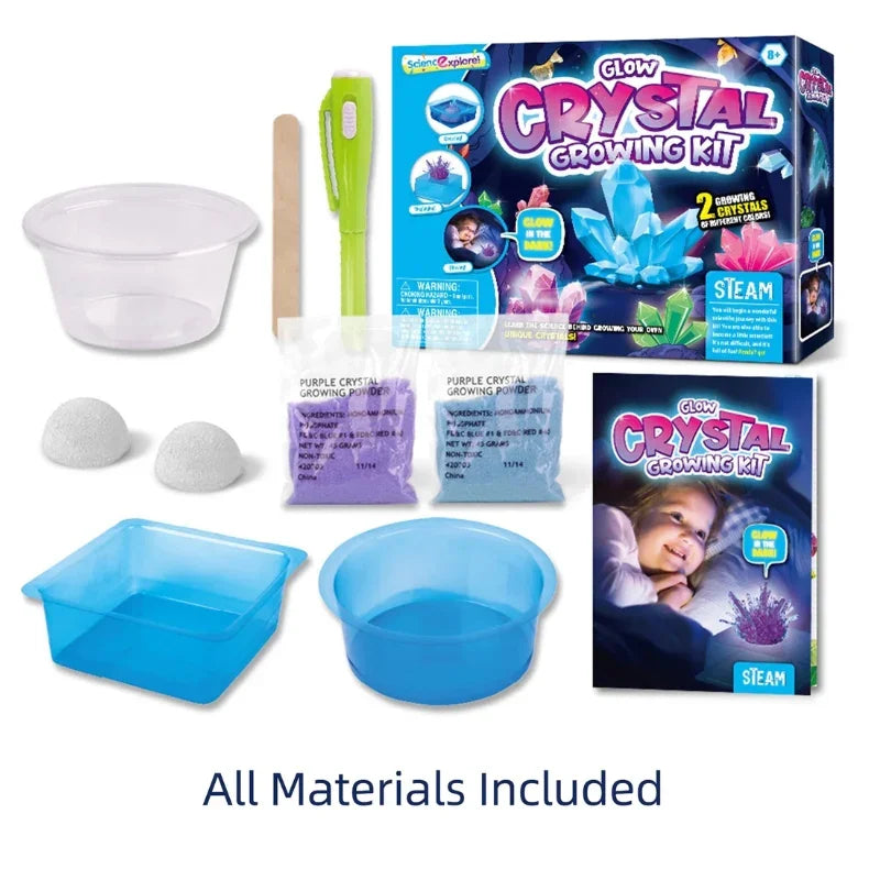 Glow-in-the-Dark Crystal Growing Science Kit DIY Experiment Set