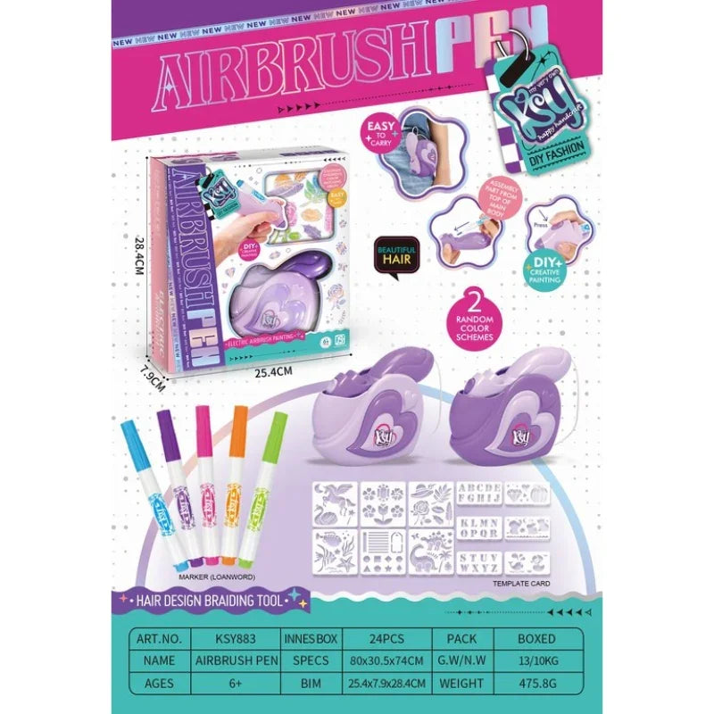DIY Electric Airbrush Painting Pen Kit – Handheld Spray Art Tool for Kids