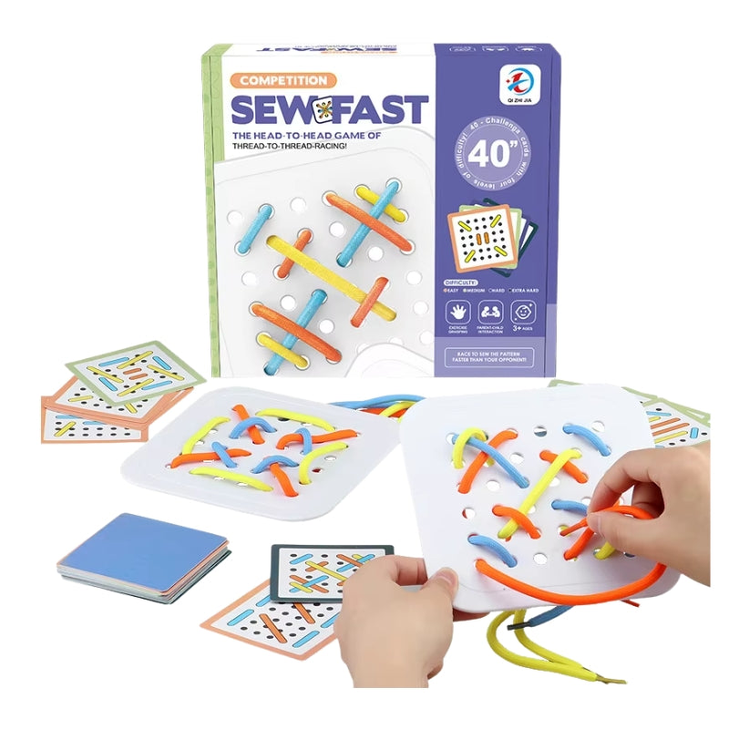 Montessori-Inspired Rope Threading Board Toy Game Set