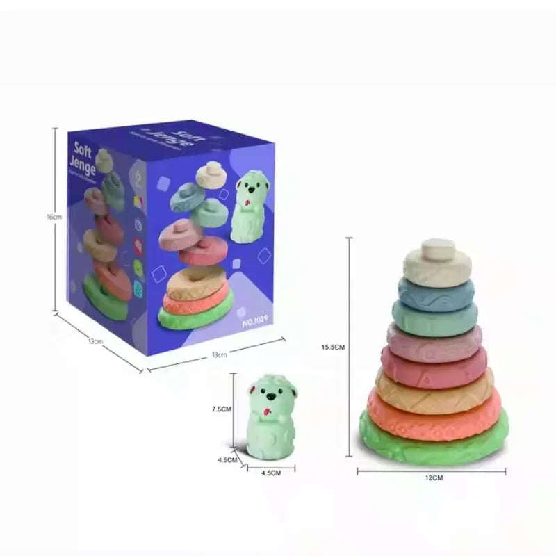 Soft Silicone Baby Stacking Blocks – Educational Sensory Toys (Deal)